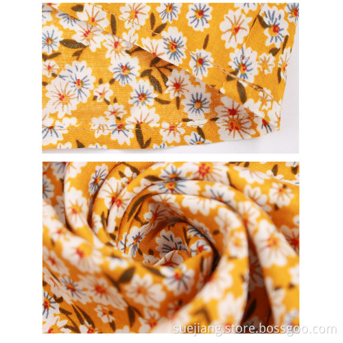 Women Plus Sizes Small Floral Printing Cotton Dress